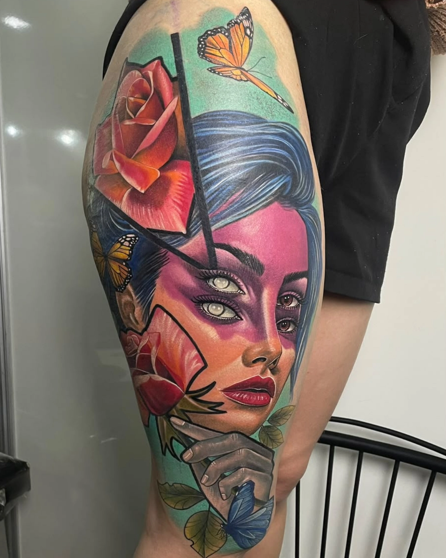 Retrato e rosas